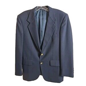 Sterling & Hunt Men's Suit Jacket Size M 41" Pit To Pit Metal Buttons Padded
